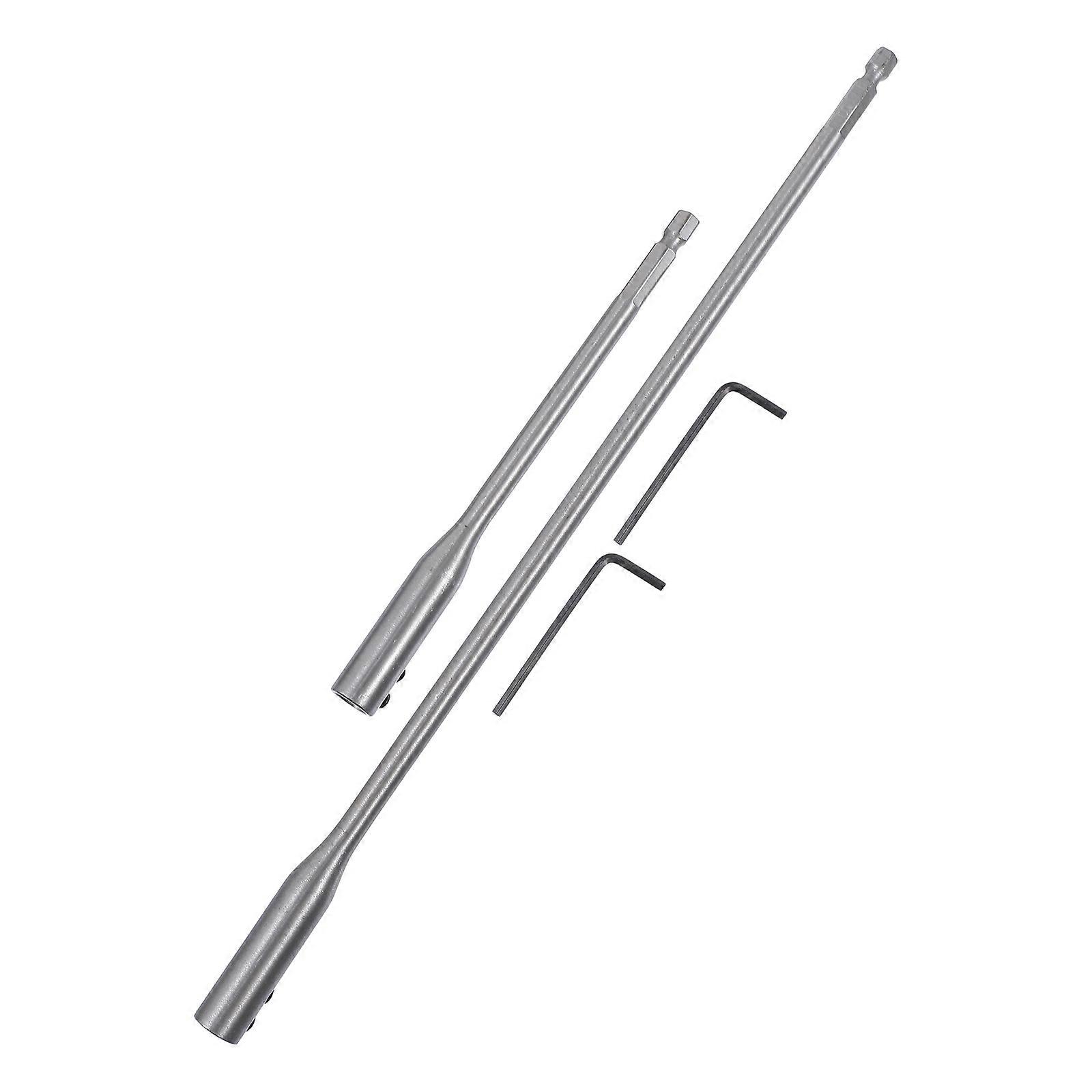 1Set Drill Bit Extension Rod Set for Home Silver Steel Practical Tool