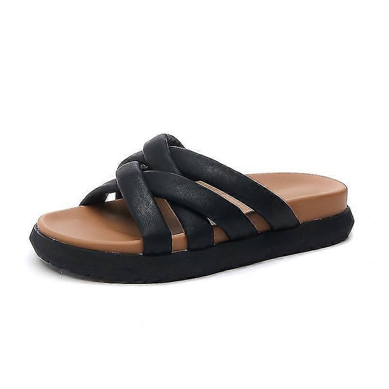 Flat-bottomed Cross-strap Slippers 26s