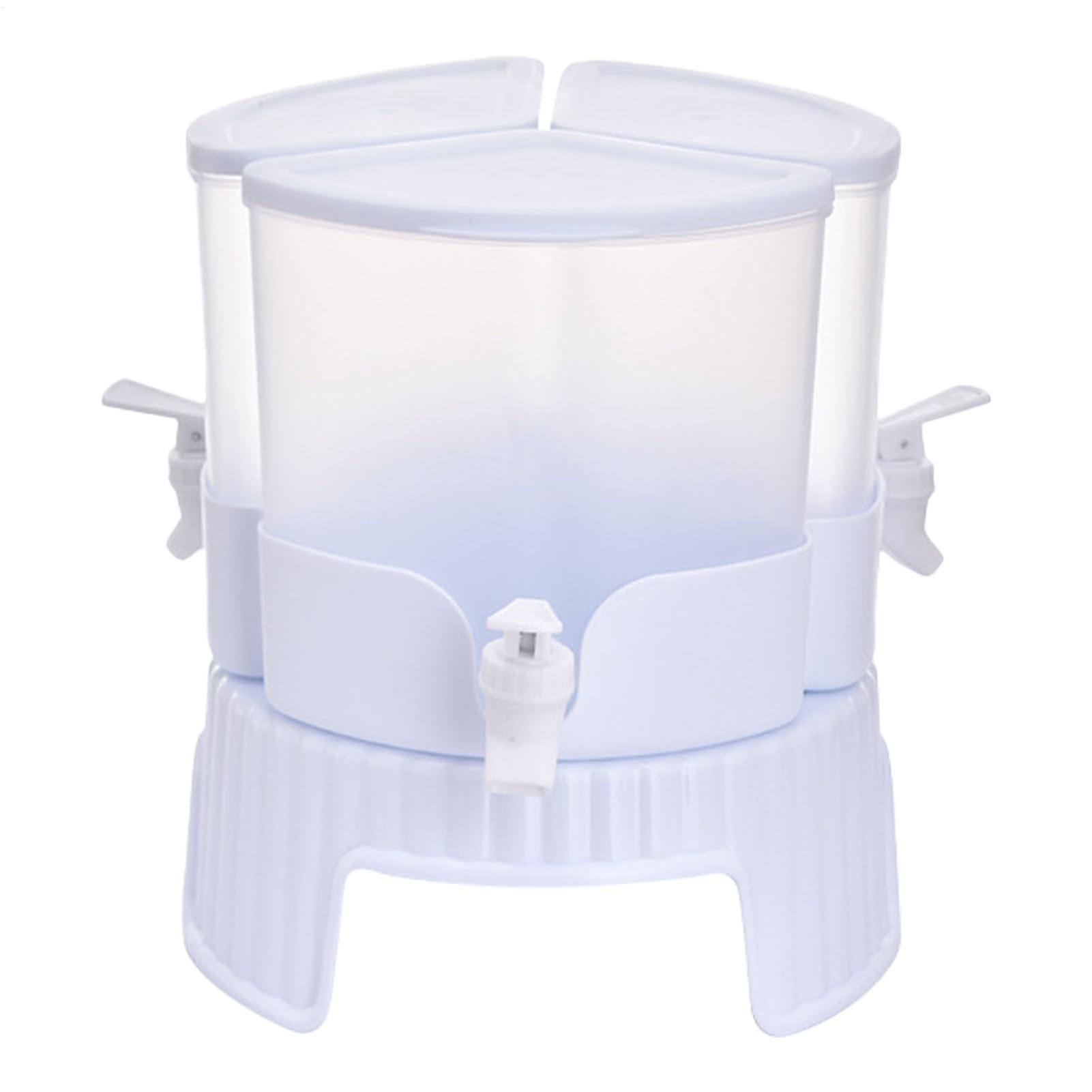 Cold Water Dispenser with LeakProof Faucet, 3Compartment Large Capacity Refrigerator Drink Container