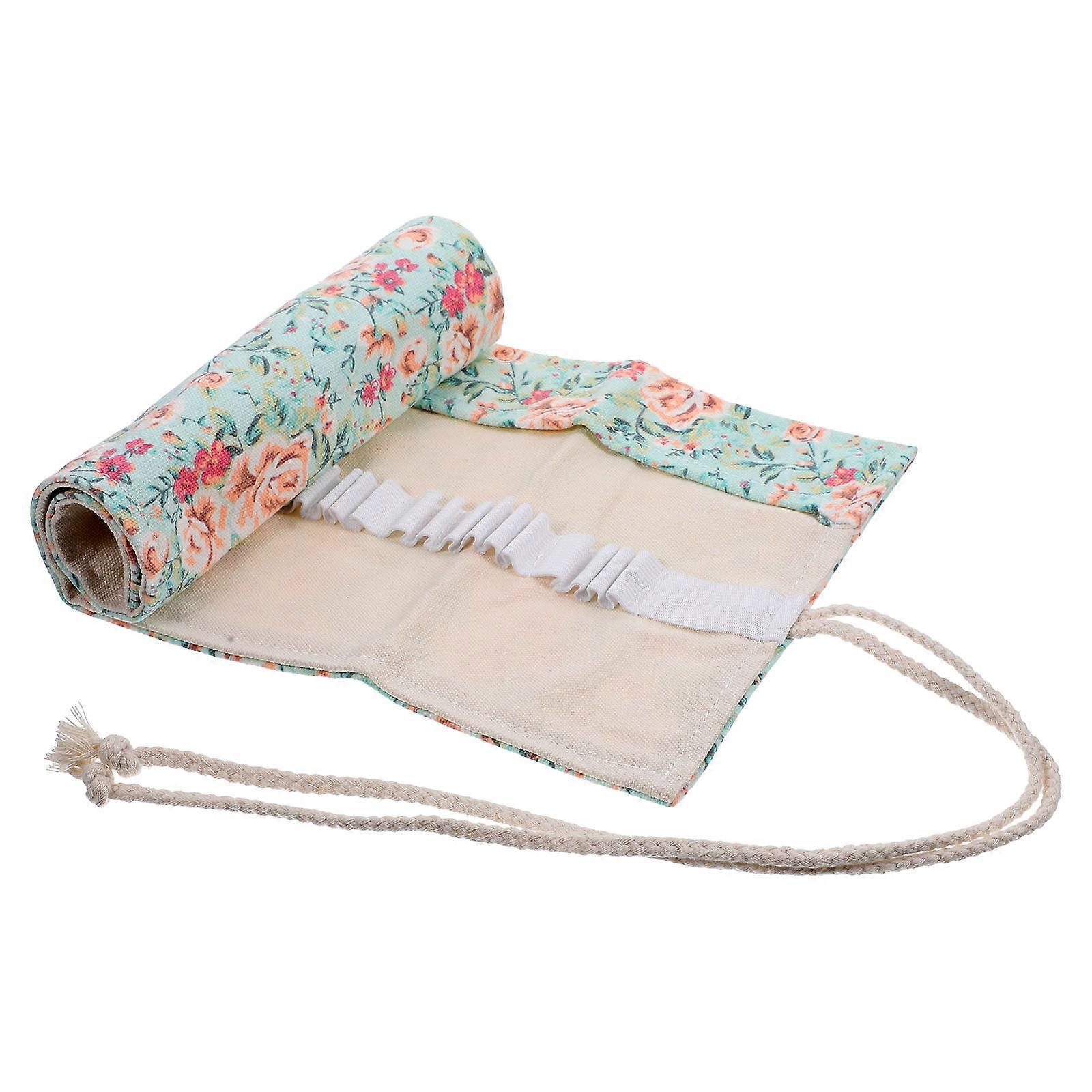 Colored Pencils Roll Up Case Students Painters Rectangular Cylindrical Shape Space-saving 46X20cm 1Pack