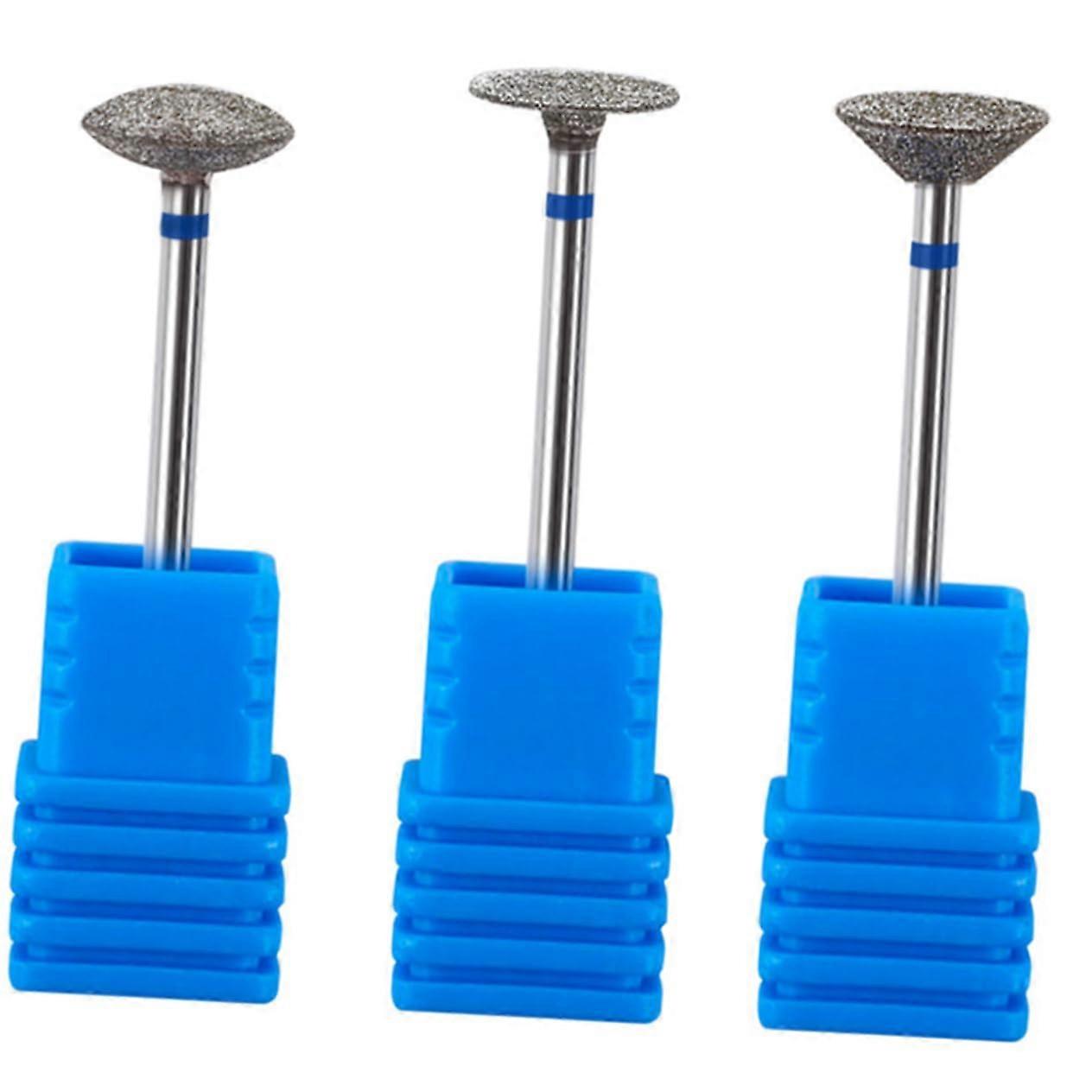 3pcs Diamond Cuticle Cleaner Nail Drill Bits Set for Precise Manicure Pedicure Care