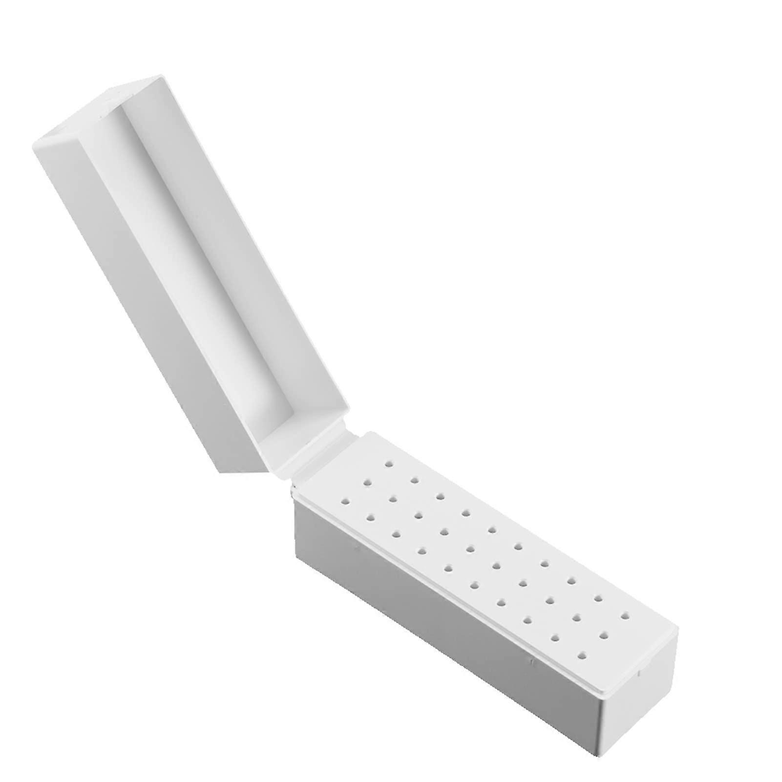Nail Drill Bit Holder with 30 Holes ABS Organizer, Secure Clamshell Storage for Manicure Tools