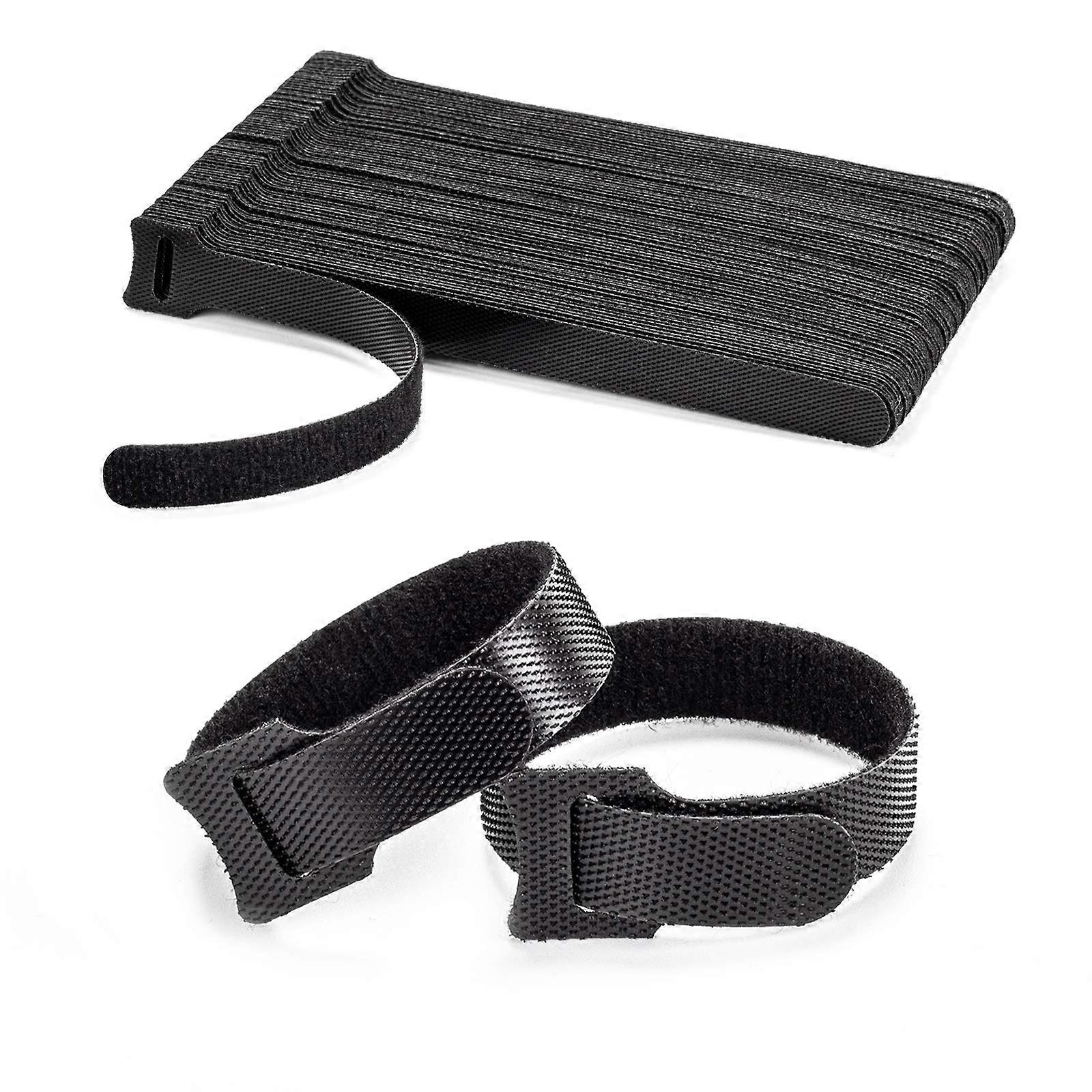 80PCS Reusable Cable Ties Black 6Inch Hook and Loop Adjustable Cord Organizer Straps for Home Office