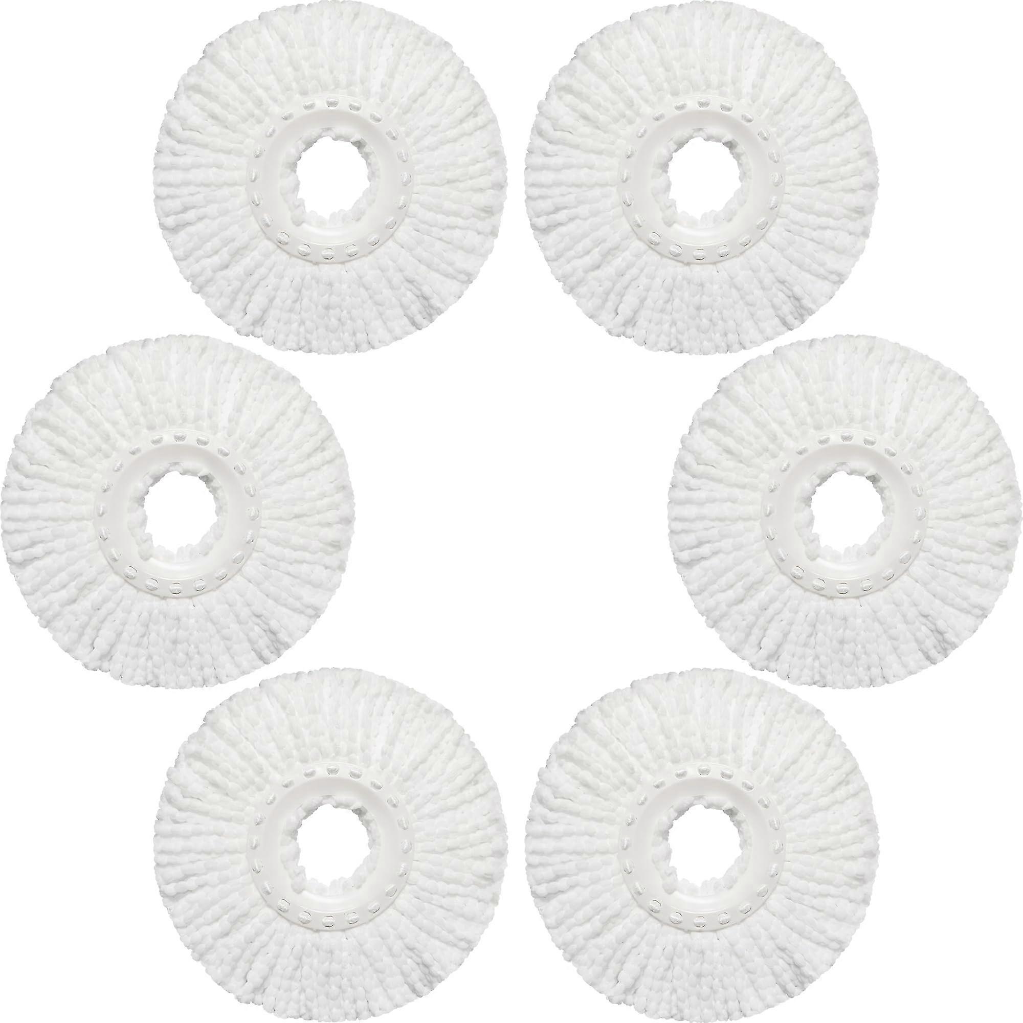 Spin Mop Head Refills 6 Pack, Universal Microfiber Replacement Heads for Home and Commercial Cleaning