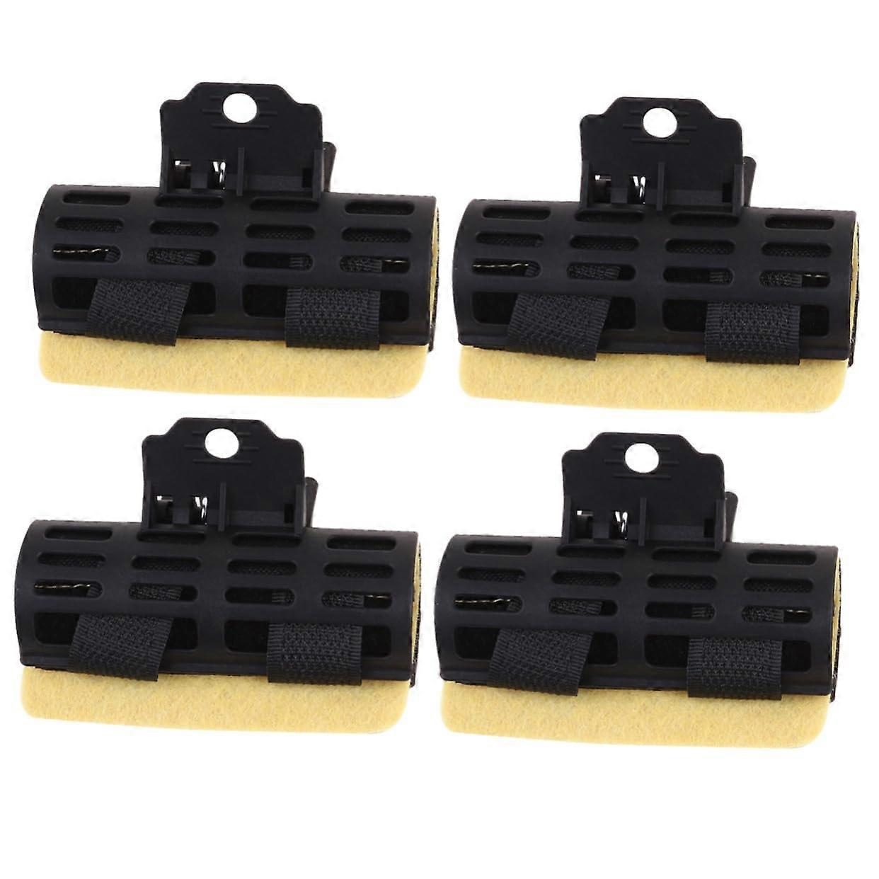 4pcs Black Plastic Salon Hairdressing Clips for Secure Sectioning and Professional Styling