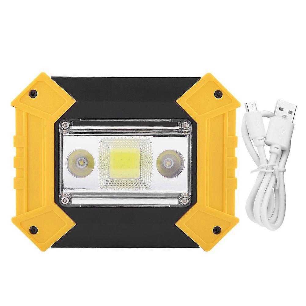 USB Charging Work Light, Square COB LED Warning Light with 2 Red LEDs