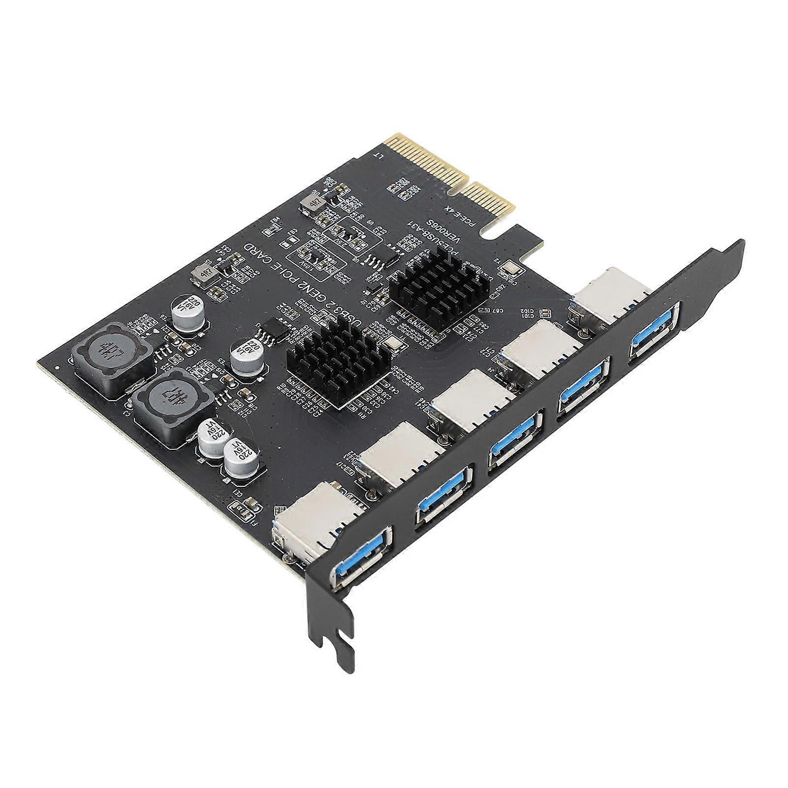 USB 3.2 PCIe Card 10Gbps TypeA Expansion Adapter with Short Circuit Protection for Linux