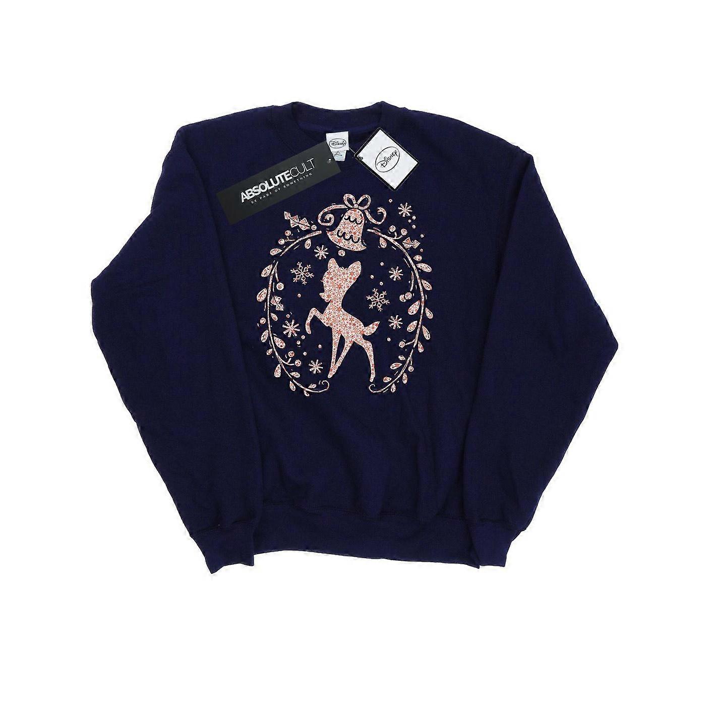 Disney Damen/Damen Bambi Weihnachtskranz Sweatshirt