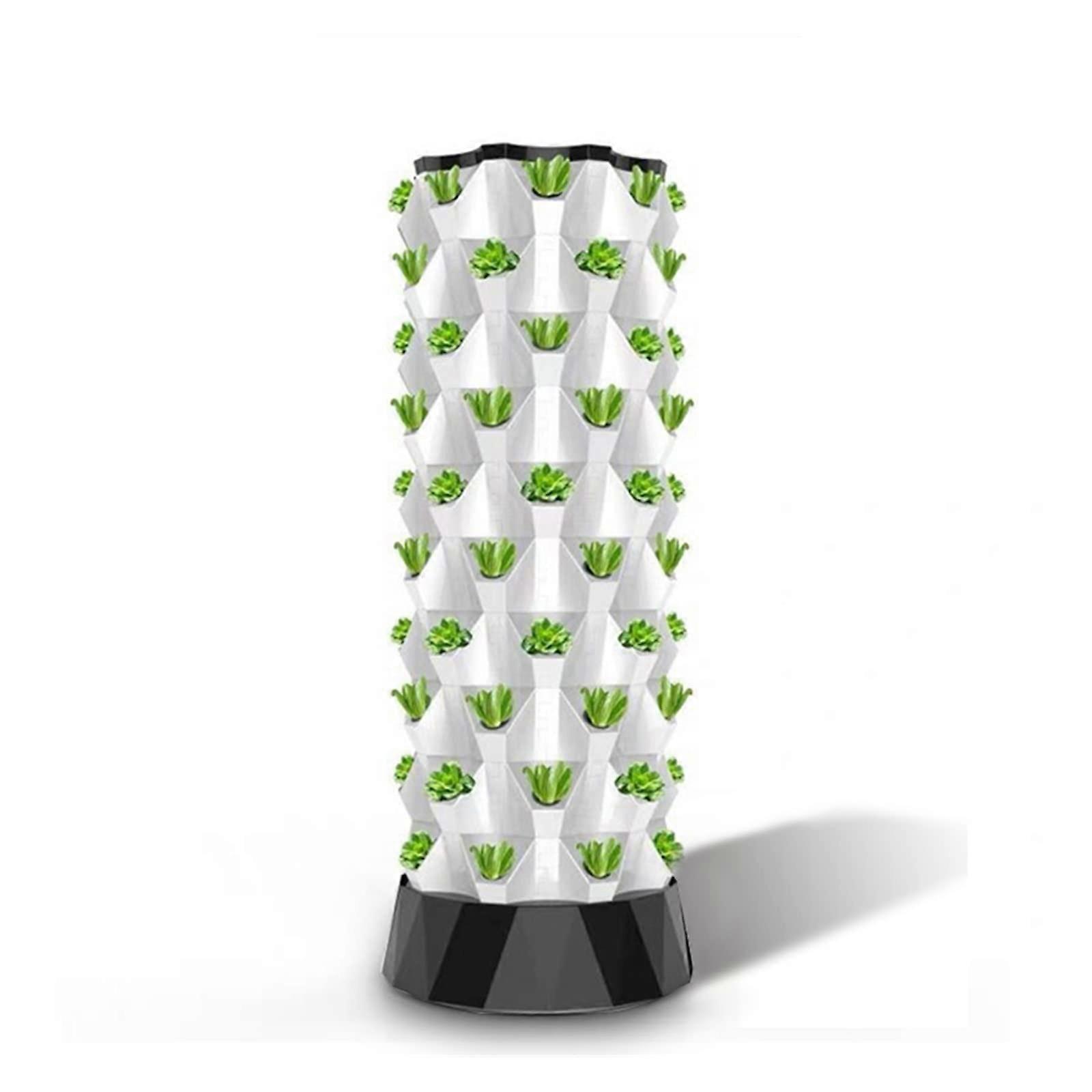 Hydroponic Tower Garden with Modular Stackable Layers, Indoor Vertical System for Herbs and Strawberries