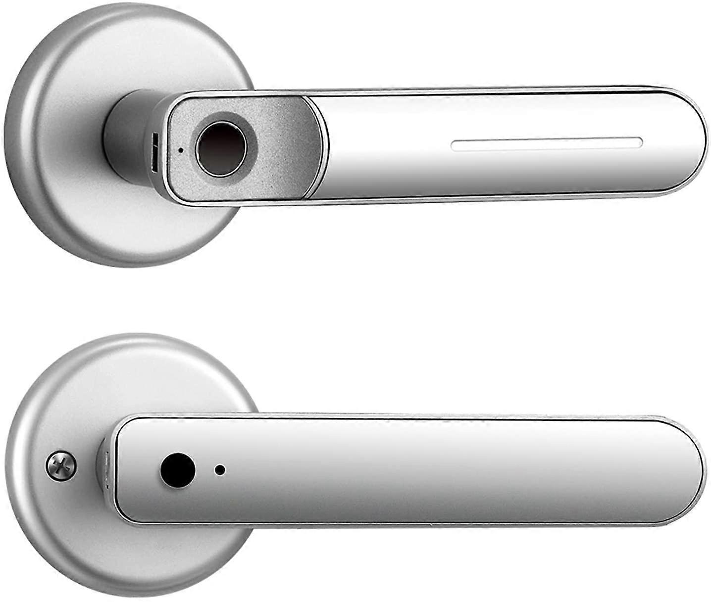 Fingerprint Door Lock with Handle, Biometric Keyless Entry, Fast Recognition, USB Emergency Power
