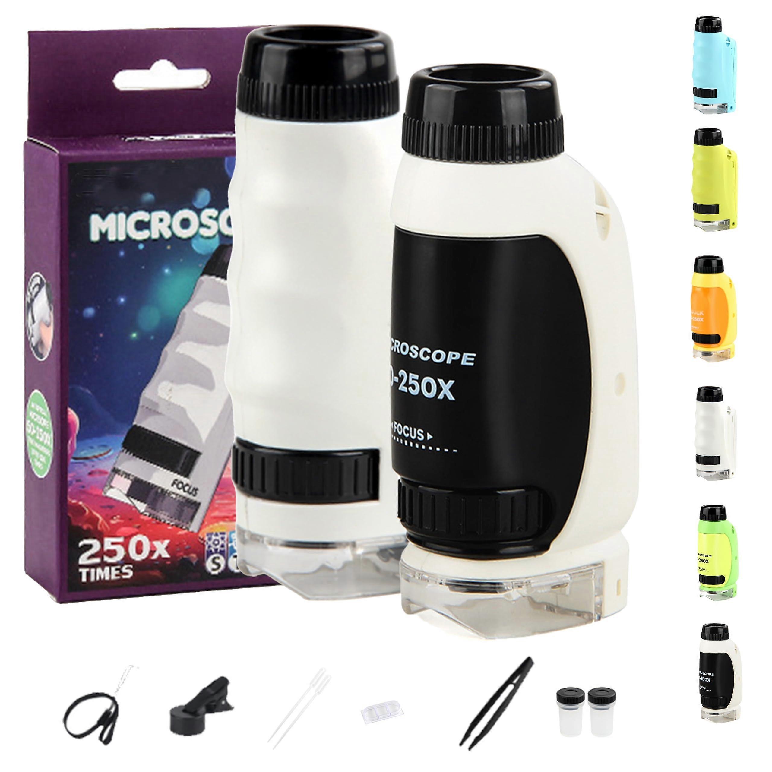 Kids Microscope with LED Illumination, Handheld Mini Scope 60x120x for Educational Science Learning