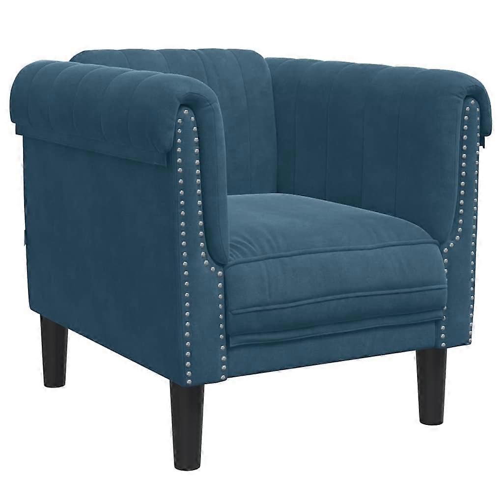 vidaXL Fauteuil fluweel blauw