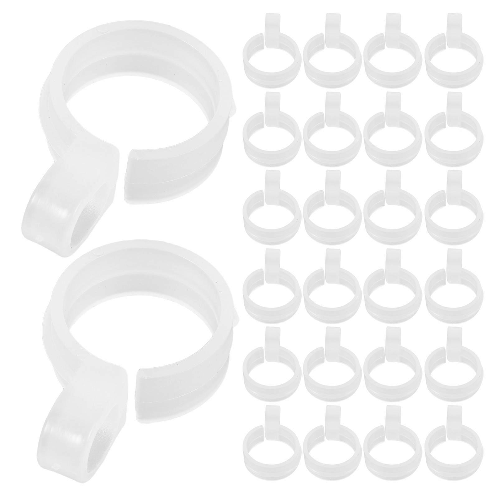 Plastic Windproof Hook for Clothes Drying Rack Clamp 50Pcs White Pack