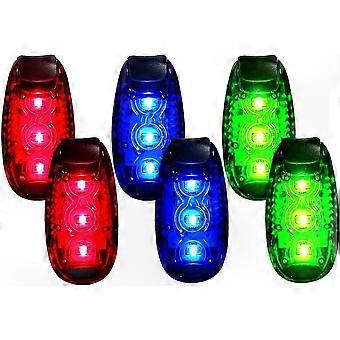 Set van 6 LED-veiligheidslampjes, clip-on stroboscooplampjes voor hardlopers, wandelaars, fietsers, hondenhalsbanden en kinderwagens - accessoires voor goede zichtbaarheid in het donker