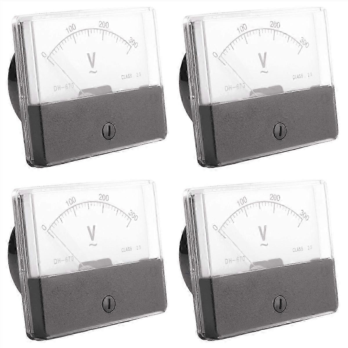 4X Rectangular AC 0-300V Analog Voltage Panel Meter DH670