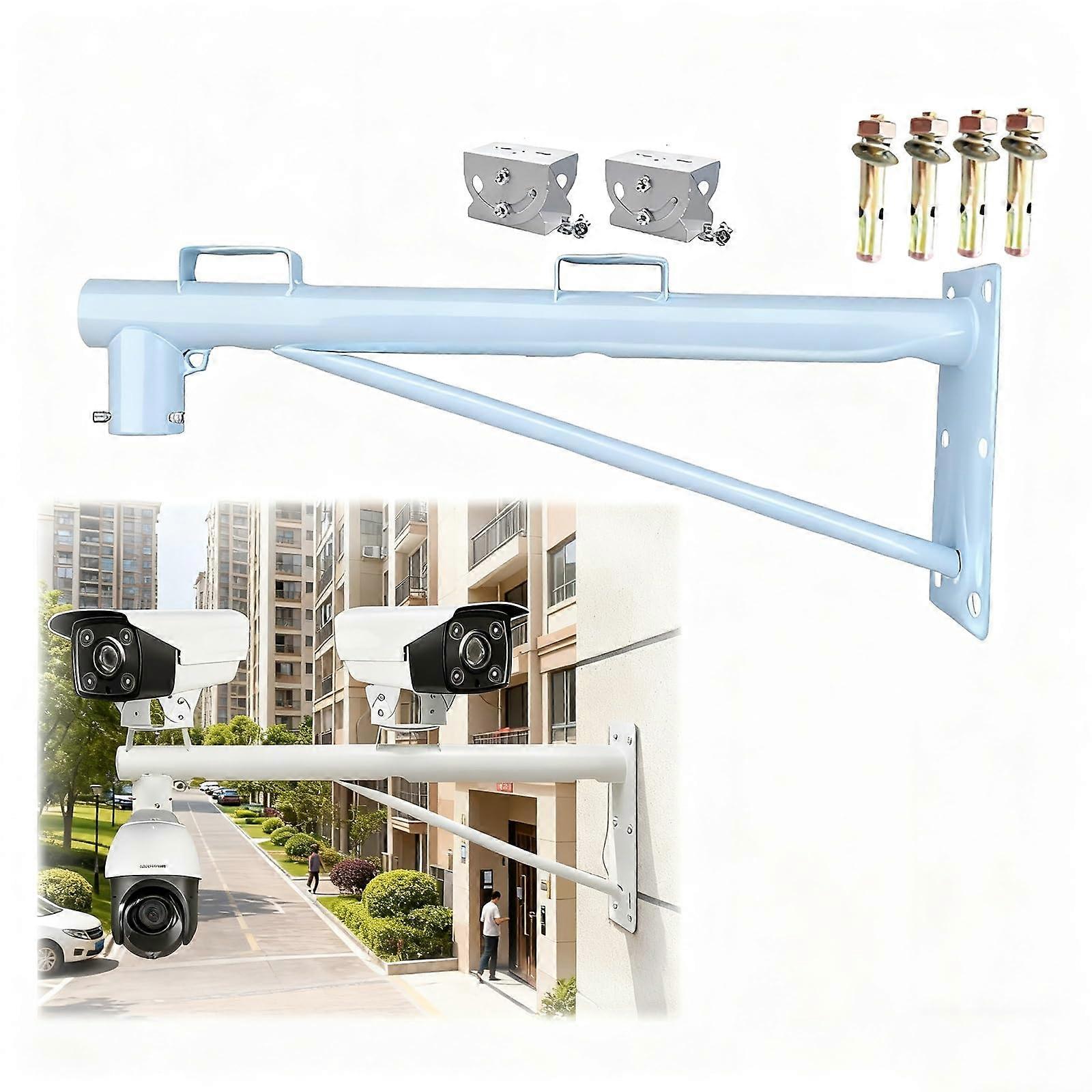 Security Camera Mount, Weatherproof Steel Surveillance Pole with Concealed Cable Routing for Wall or Corner