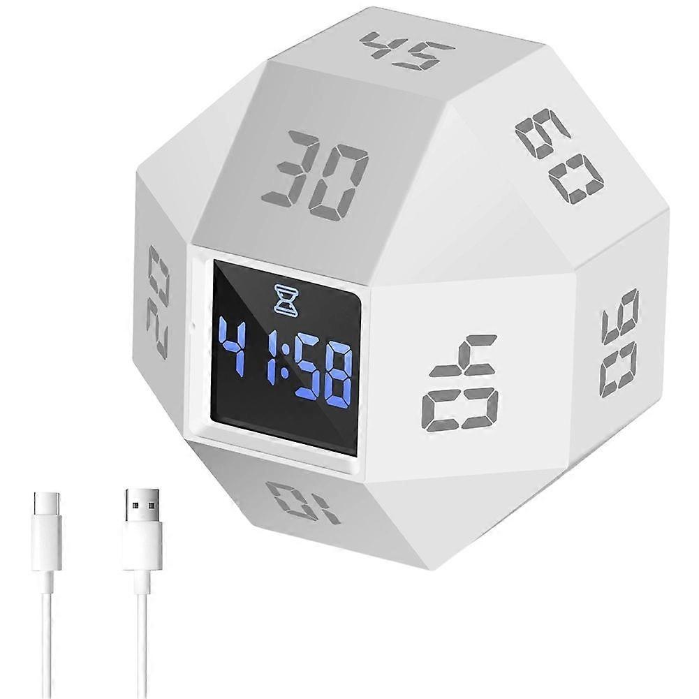 Rotating Timer with Small Screen 3 Modes 11 Preset Times Productivity Flip Timer for Classroom, Cooking, Baking & Study