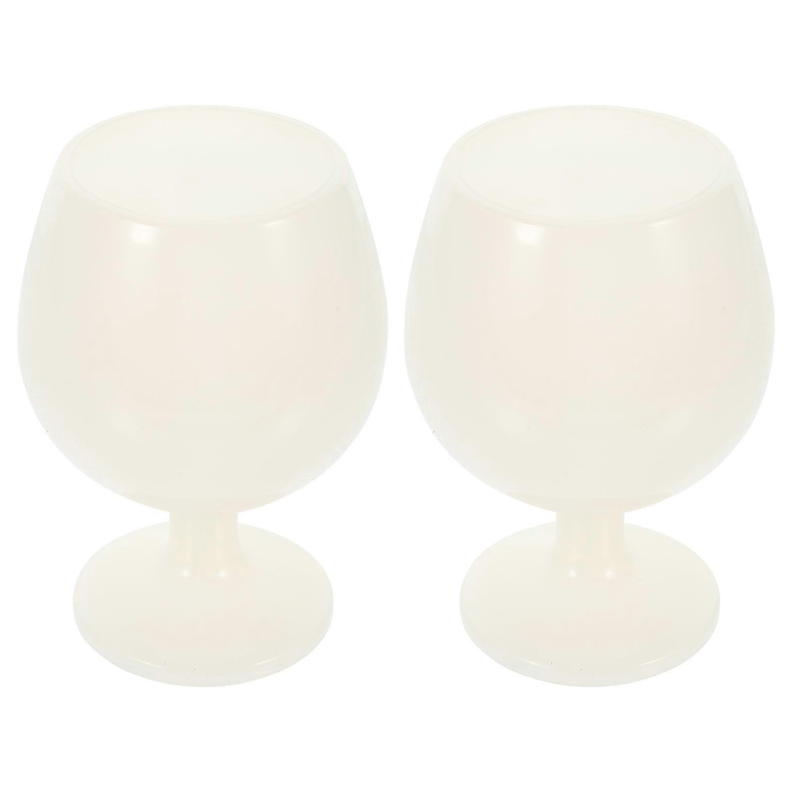 Stemmed Drinking Cup Multi-Function Water Goblet Transparent Silicone Home Use 2Pcs