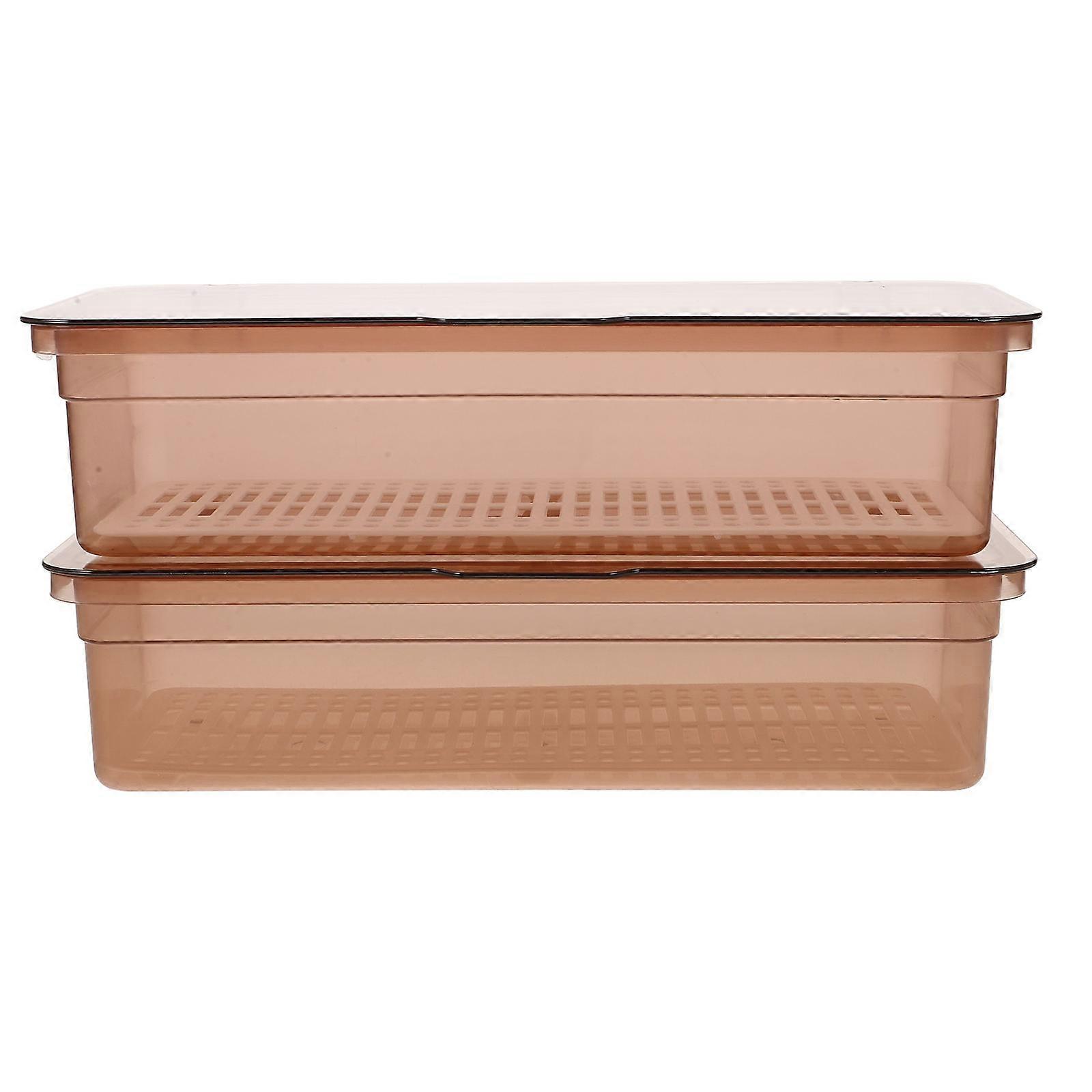 Light Brown Reusable Utensil Holder Box for Component Storage 2Pcs