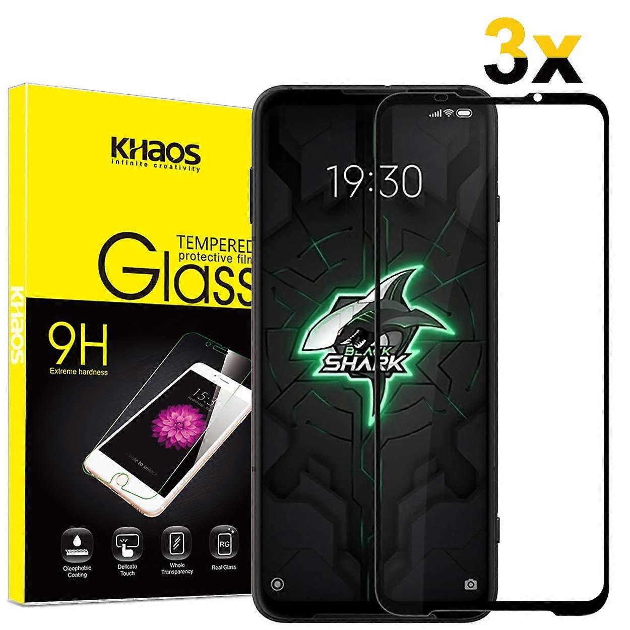 Tempered Glass Screen Protector 3 Pack Full Coverage Scratch Resistant Bubble for ASUS Black Shark 3 Pro