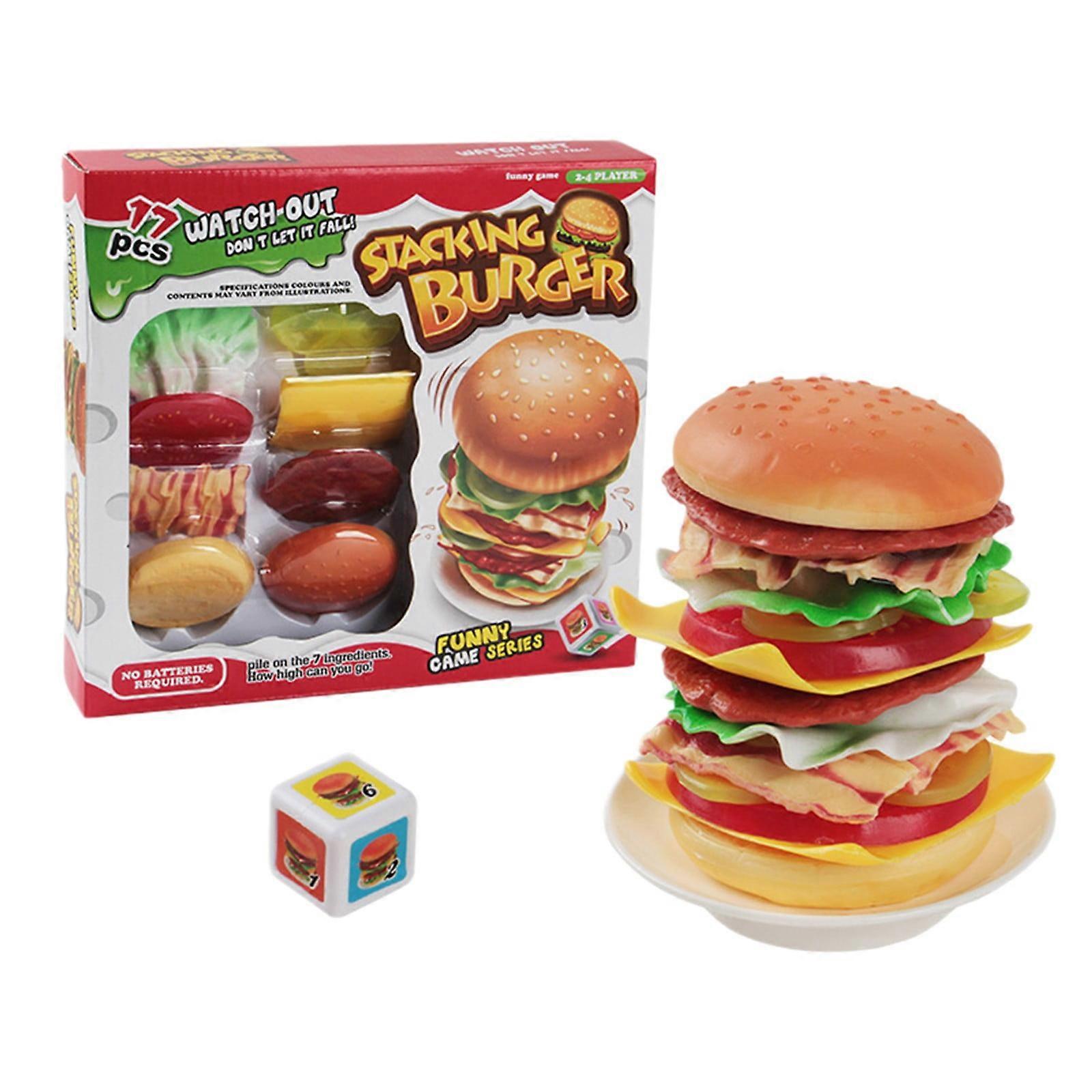 Hamburger Stacking Interactive Balance Game Toy, Fun Learning Activity Burger for Skill Development