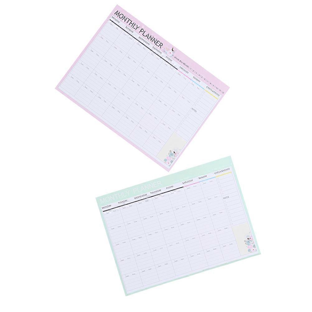 Assorted Color Monthly Planner Notepad for Taking Notes 2 Books Monthly Planner