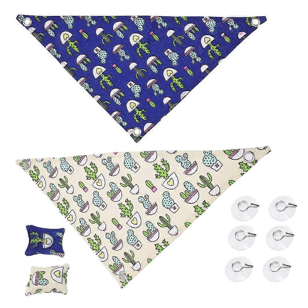 Reptile Hammock Triangular Pet Canvas Hammock for Sleeping 2Sets