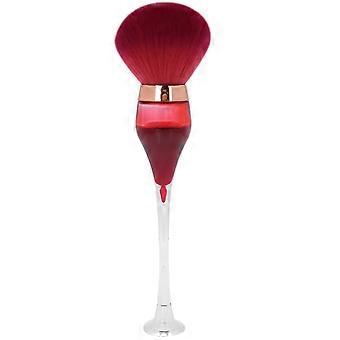 Brocha cosmética para aplicación de maquillaje, brochas de maquillaje rojas, brocha de fibra sintética de alta calidad para base, rubor, contorno, polvos sueltos, suave y