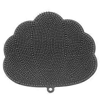 Wall-Mounted Hands-Free Back and Foot Scrubber with Suction Cups - Deep Clean and Exfoliate in the Shower Black