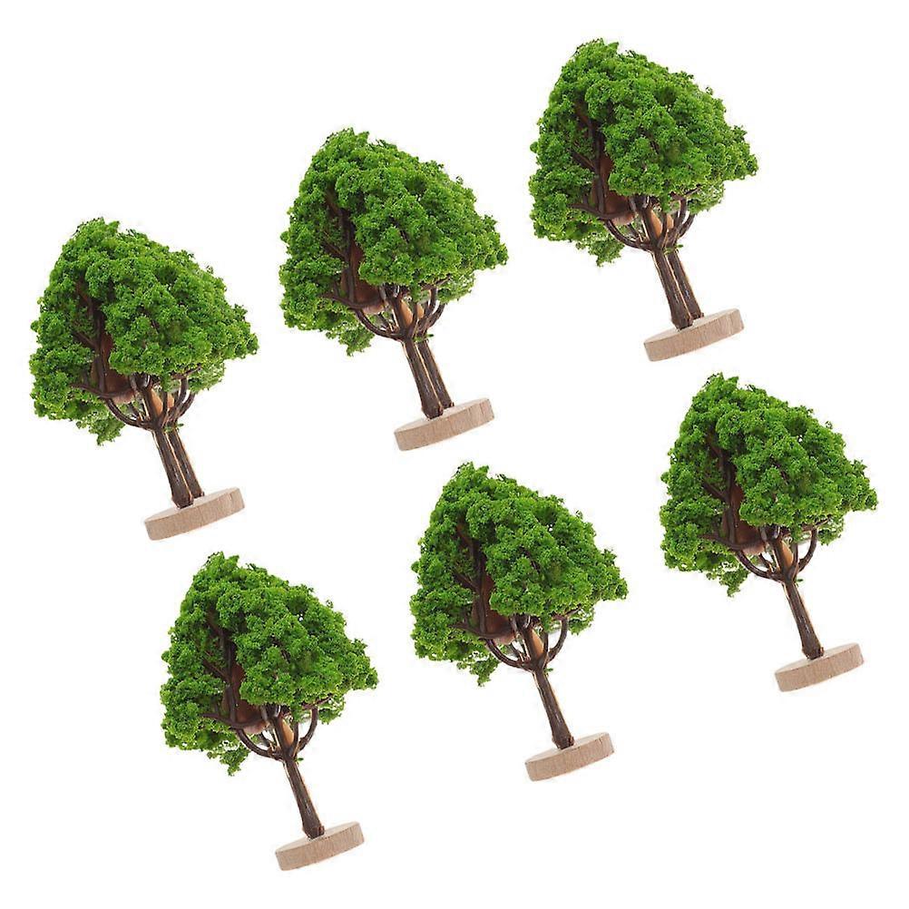 Green Miniature Diorama Tree Small Trees for Decor 6Pcs Model Tree