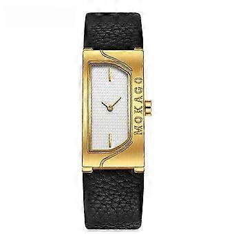 MOKAGO Damenuhr mit goldenem Lederarmband – Elegantes, minimalistisches Design mit zeitlosem Stil