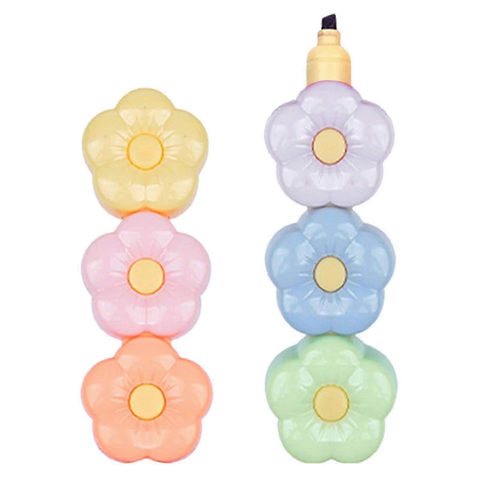 Multi Flower Shaped Highlighters Marking Pen for Marking Use 1Set
