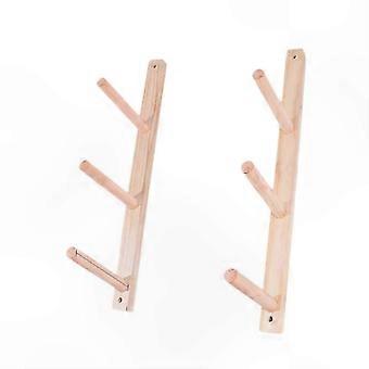 Wooden Yoga Mat Storage Rack for Skateboards and Mats Organizer Holder Set of 2 Pieces