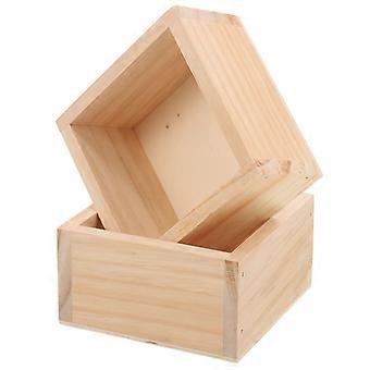 Lot de 6 pots de fleurs carrés en bois, jardinières rustiques, supports pour compositions florales