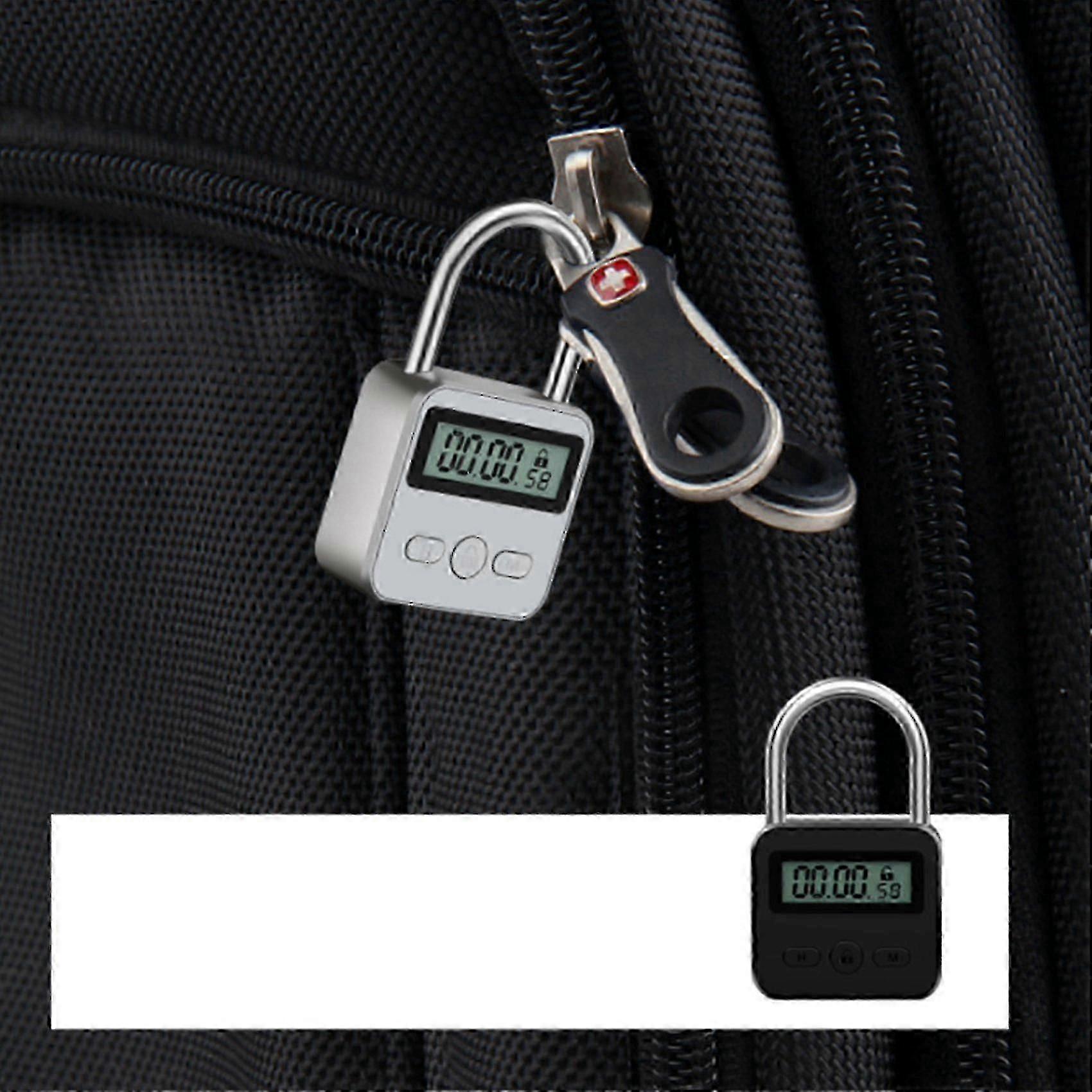 Metal Timer Lock with LCD Display, 99 Hours Max Timing, USB Rechargeable, for Locking Addictive Objects
