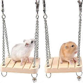 Hamsteri ruostumattomasta teräksestä valmistetut puiset keinuriippumattolelut (puun väri) 2 kpl
