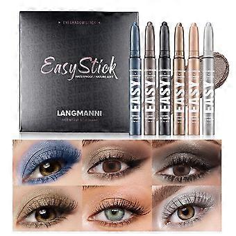 Set van 2 gram parelmoer oogschaduwpotloden met 5 kleuropties voor highlighter en oogschaduw, gemakkelijk aan te brengen voor beginners.