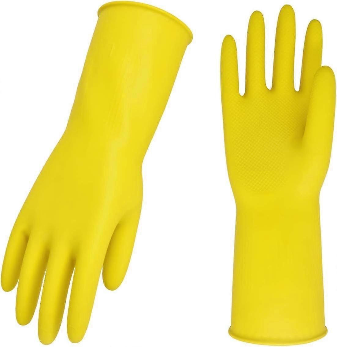 Gants de nettoyage ménagers en caoutchouc extra épais (jaunes xl 1 paire) [XR]