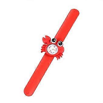 Kinderen Polshorloge Speelgoed Horloge voor Kinderen Cartoon Ontwerp Tijdwaarneming Rode Krab 2Pcs