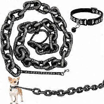 Beast Leash Chain,Funny Fake Iron Chain Leash For Small Dog, 2026 Lightweight Giant Chain Leash Big Beast Leash With Collar, Bell, Metal Clip -wsx
