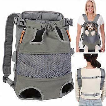 Dog Carrier Backpack, Breathable Mesh with Padded Straps, Front-Facing Pet Travel Bag for Small to Medium Dogs, Gray Olive Green