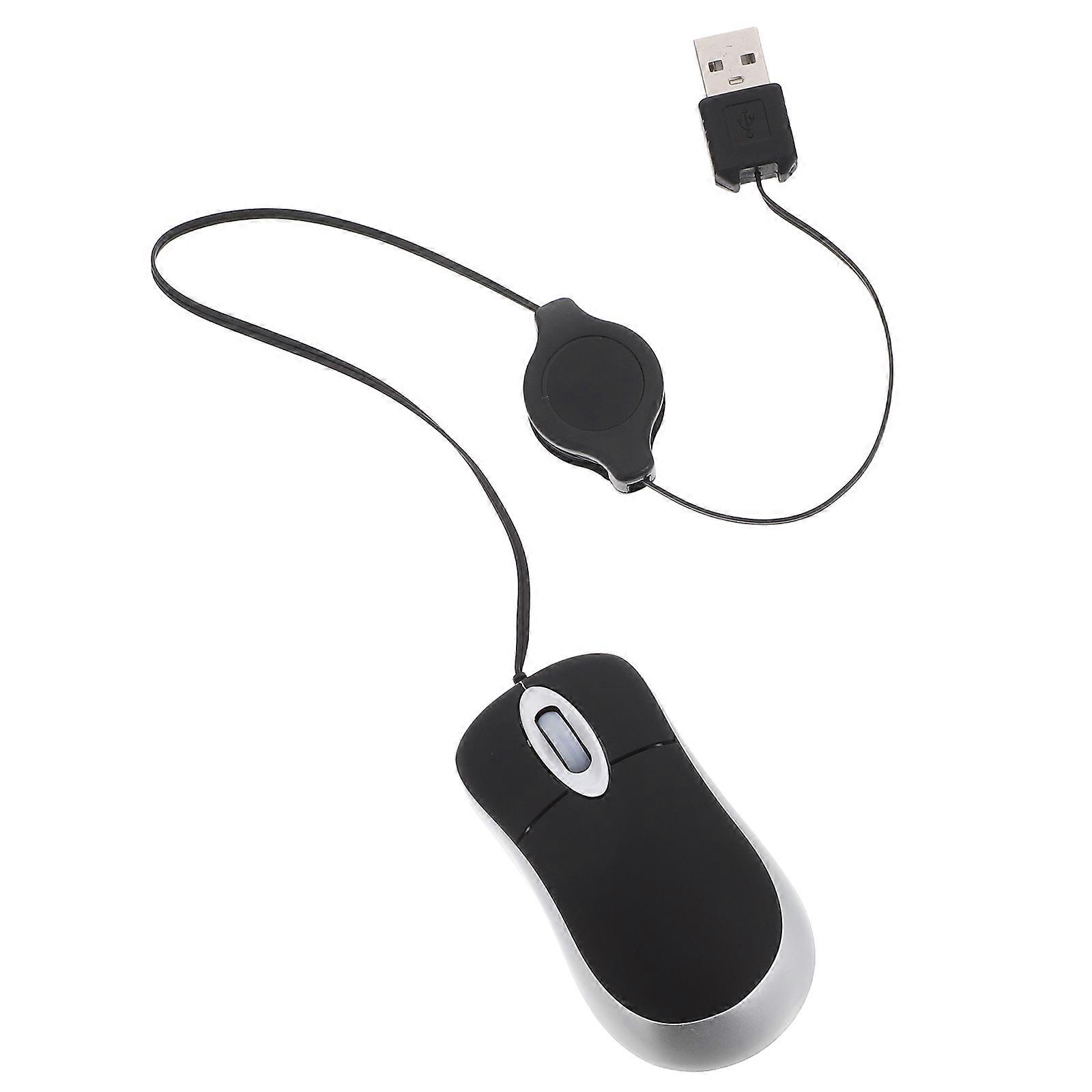 Creative Usb Mini Telescopic Mouse Computer Notebook Portable Mouse (black)