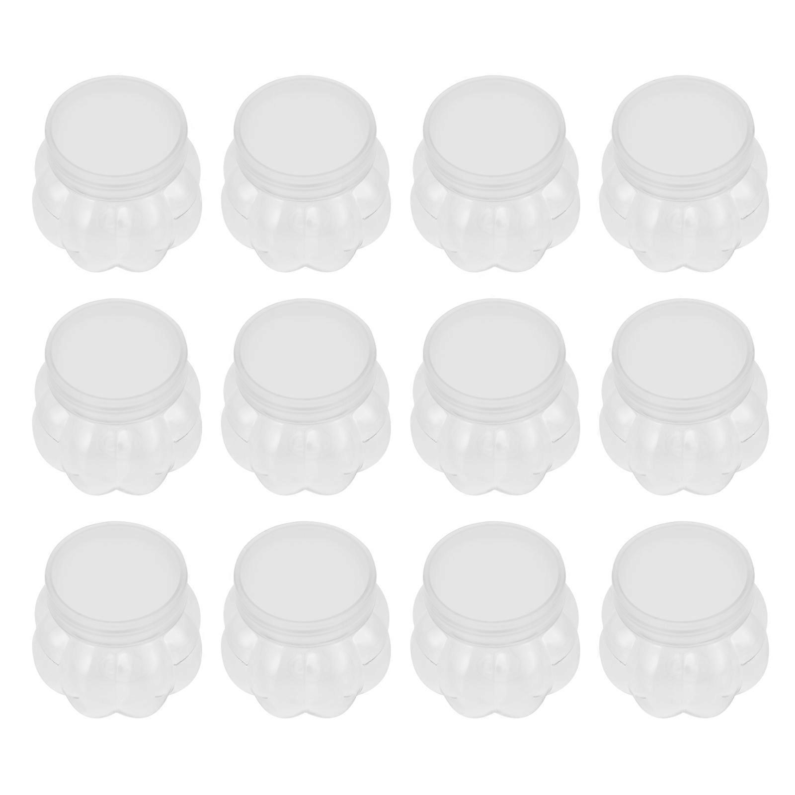 12Pcs Transparent Candy Storage Jar Creative Pumpkin Shaped Jar for Package