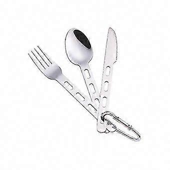 Travel Cutlery Set 3-Piece, QQ CAT Flatware Tableware Kit with Knife, Fork, and Spoon