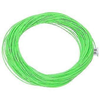 Linha de pesca com mosca de 30m, 0,66mm, em nylon verde limão de alta resistência com revestimento em PVC, ideal para pescadores ao ar livre.