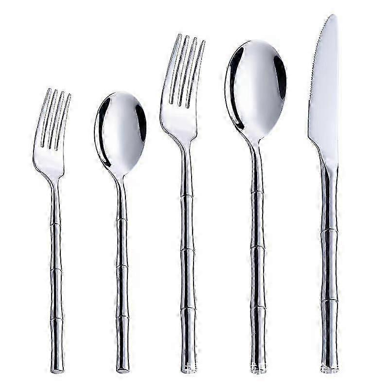 Bamboo 5 Piece Flatware Set, Service compatible with 1
