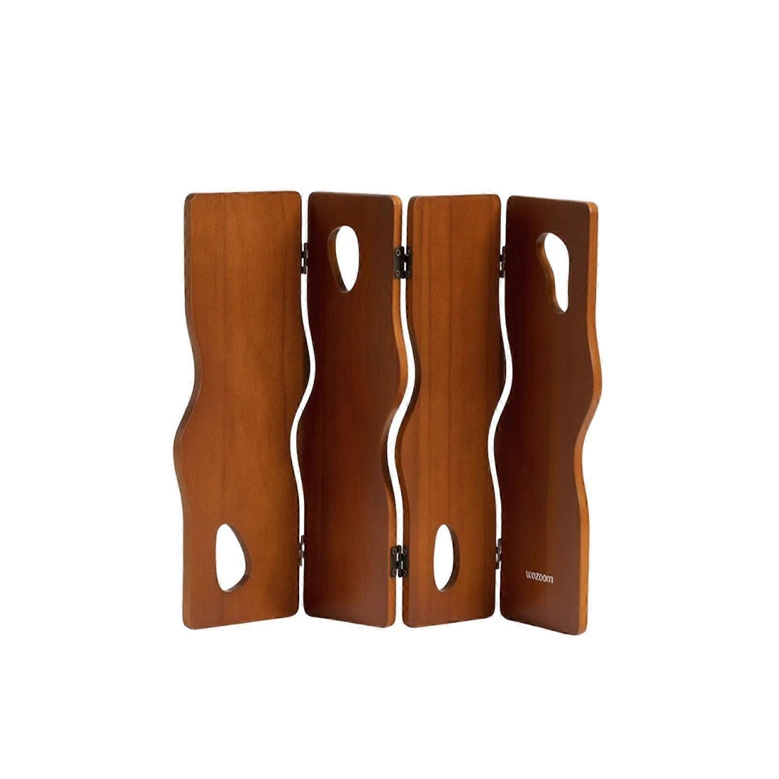 Decorative Desktop Screen Wood-Grain Folding Panel Screen Foldable Tabletop