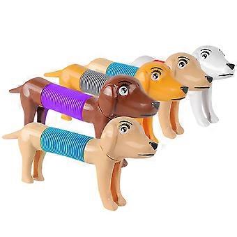 Assorted Color Telescopic Dog Plaything for Stress Relief 5Pcs Plastic