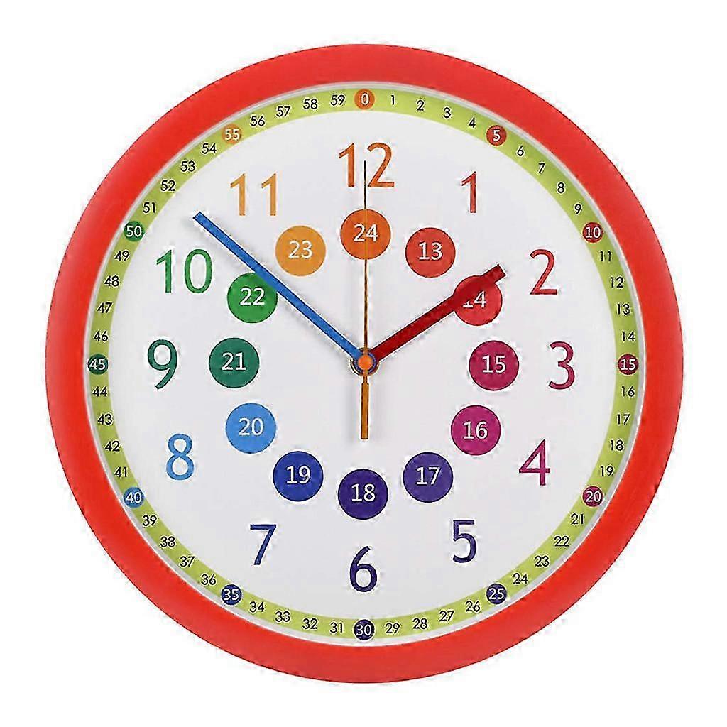 Children's study wall clock, children's room educational wall clock, silent clock