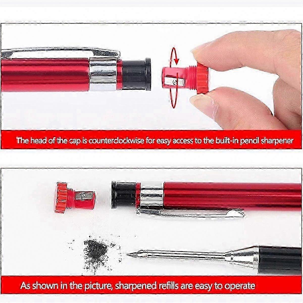 Metal Deep-Hole Carpenter Pencil With Sharpener